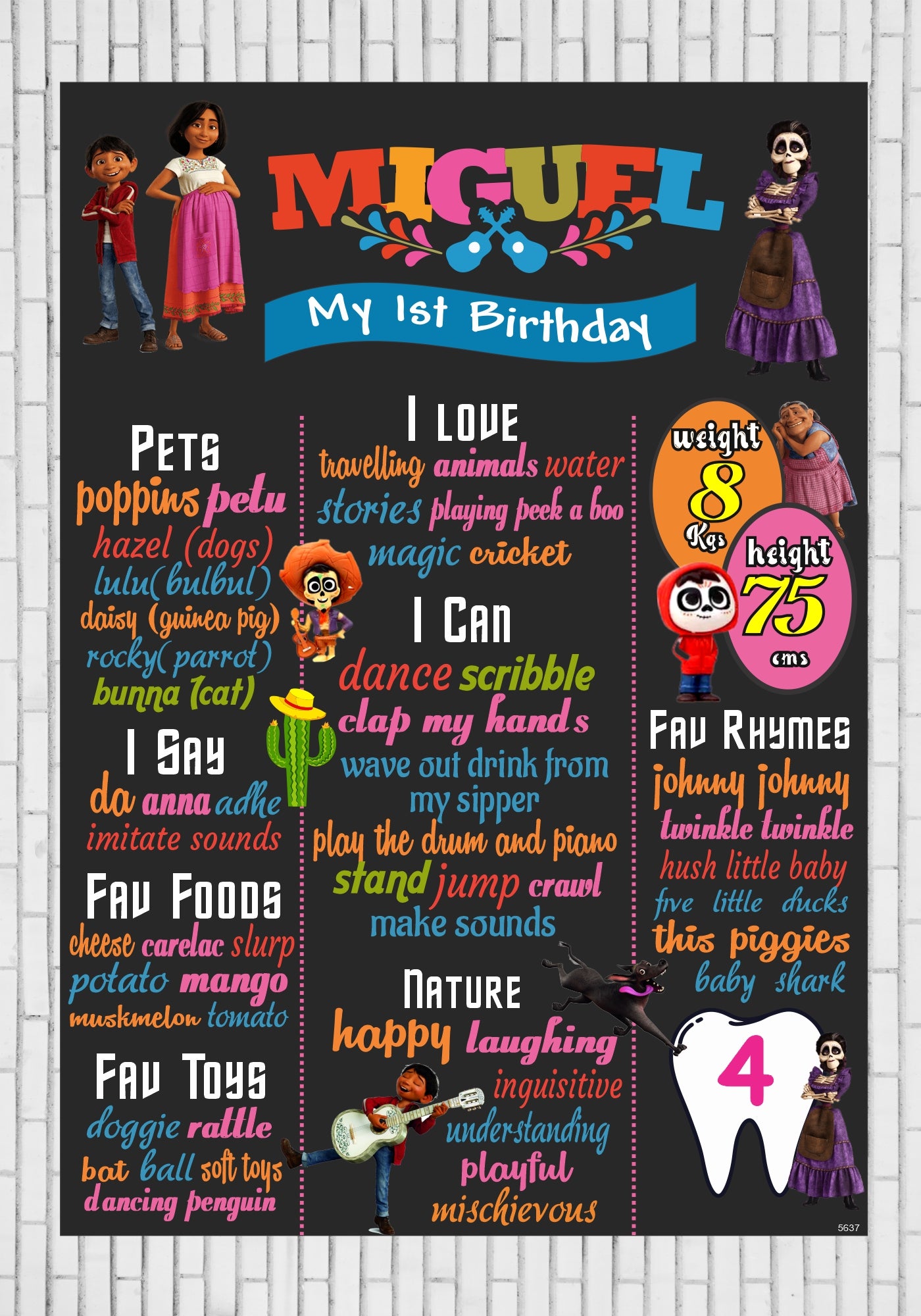 Coco Theme Chalkboard - image 3 of 3 | Party Supplies India
