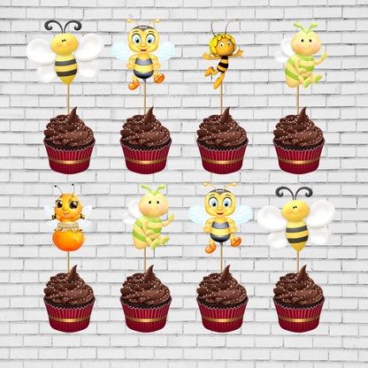 Bumble Bee Theme Cup Cake Topper