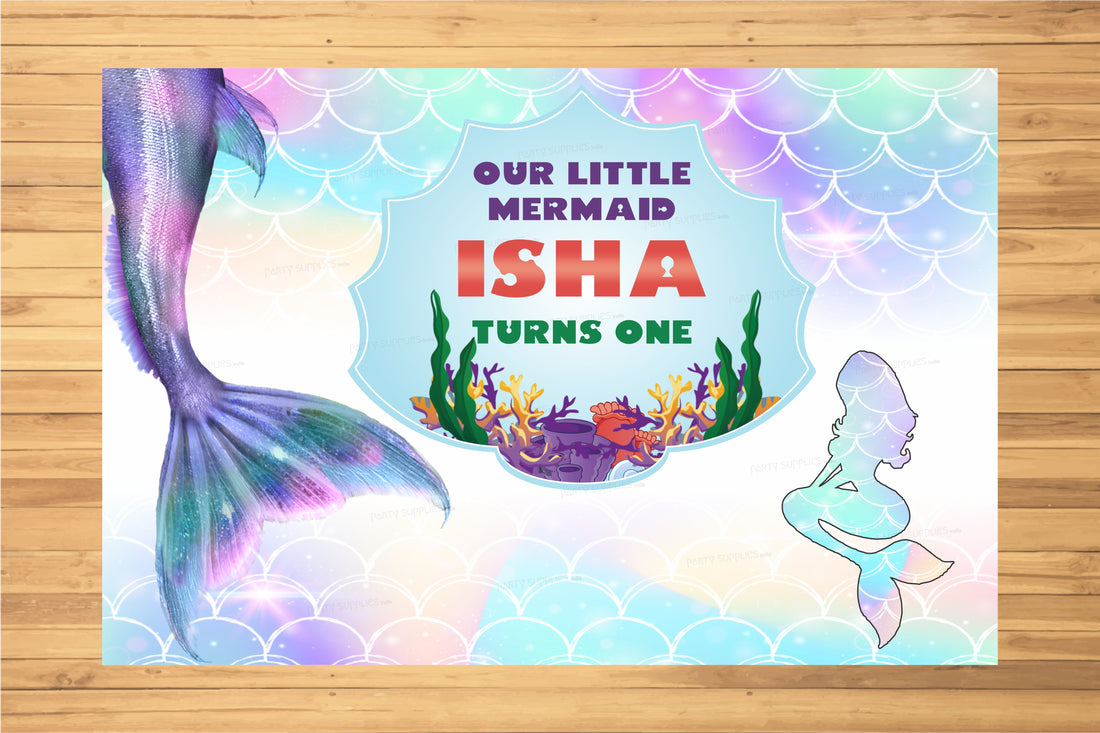 Mermaid Theme Personalized Backdrop