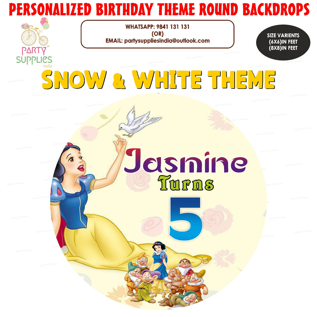 Snow And White Theme Round Backdrop