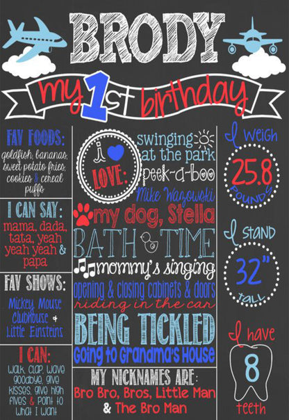 AEROPLANE THEME CHALK BOARD