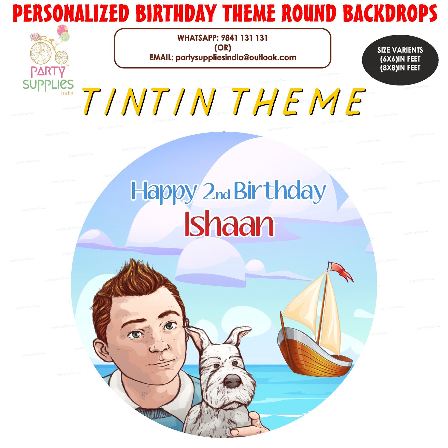PSI Tintin Theme Classic Round Backdrop