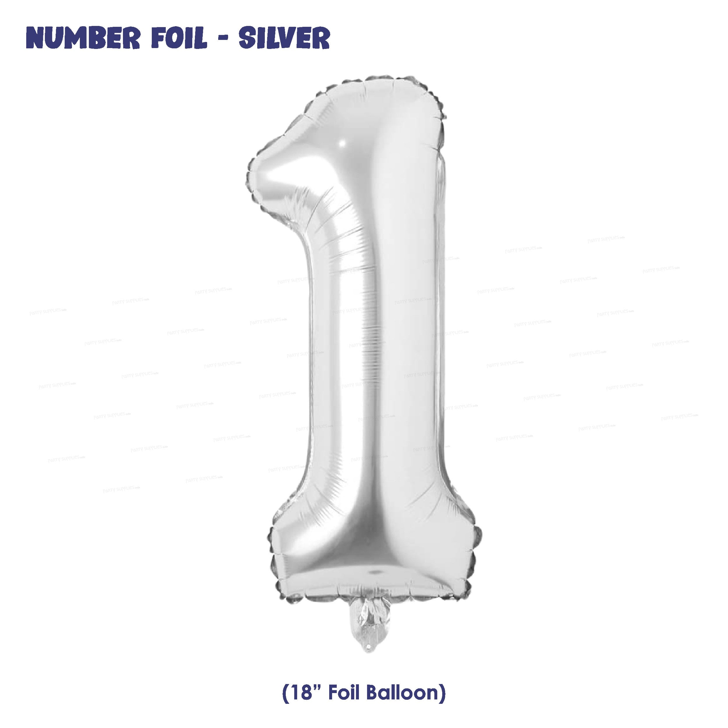 Number 1 Premium Silver Foil Balloon