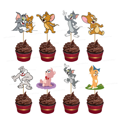 PSI Tom &amp; Jerry Theme Characters Cup Cake Topper