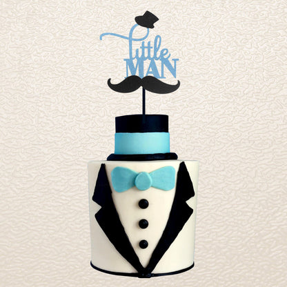 Little Man Theme Customized Cake Topper