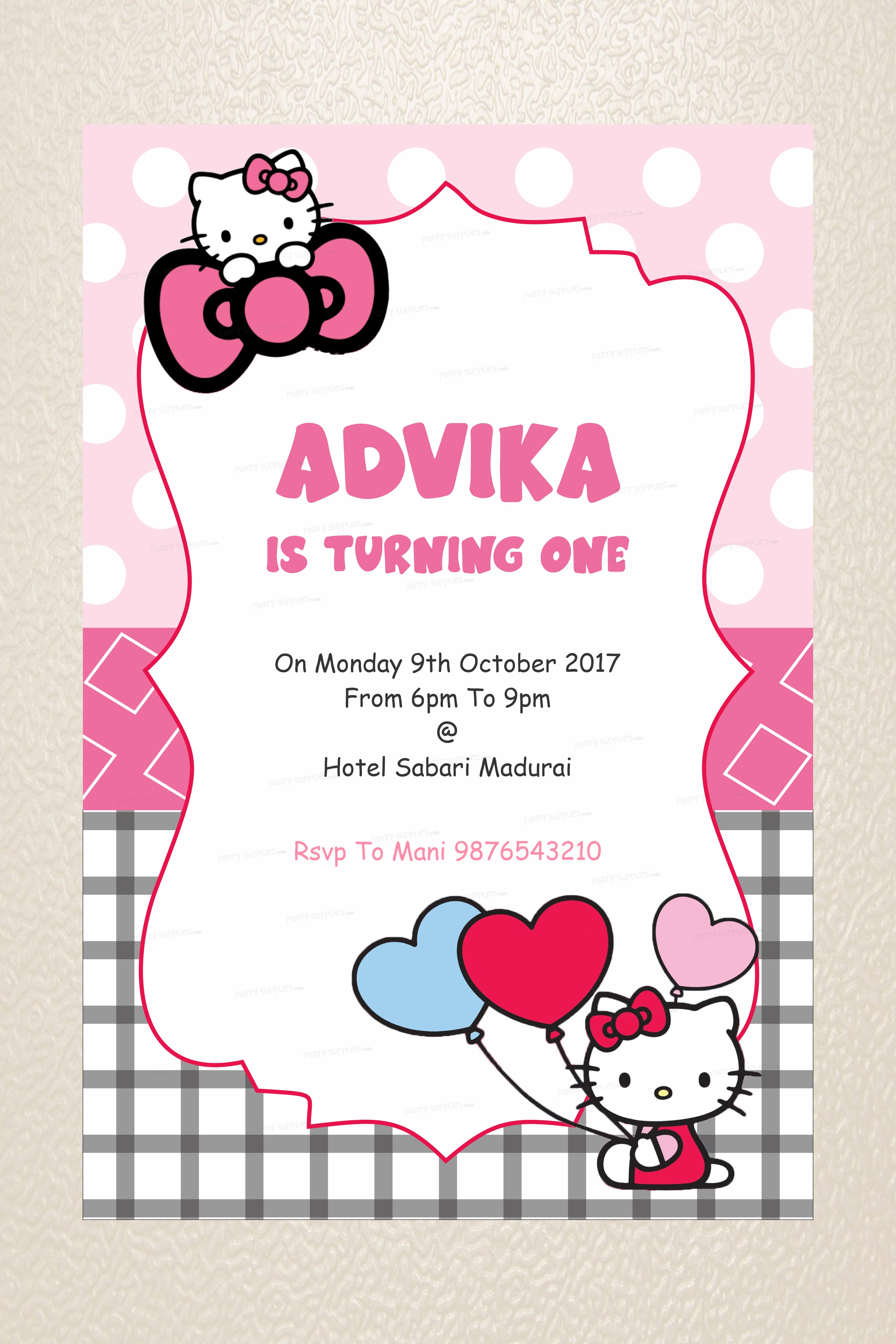 PSI Hello Kitty Theme Personalized Invite