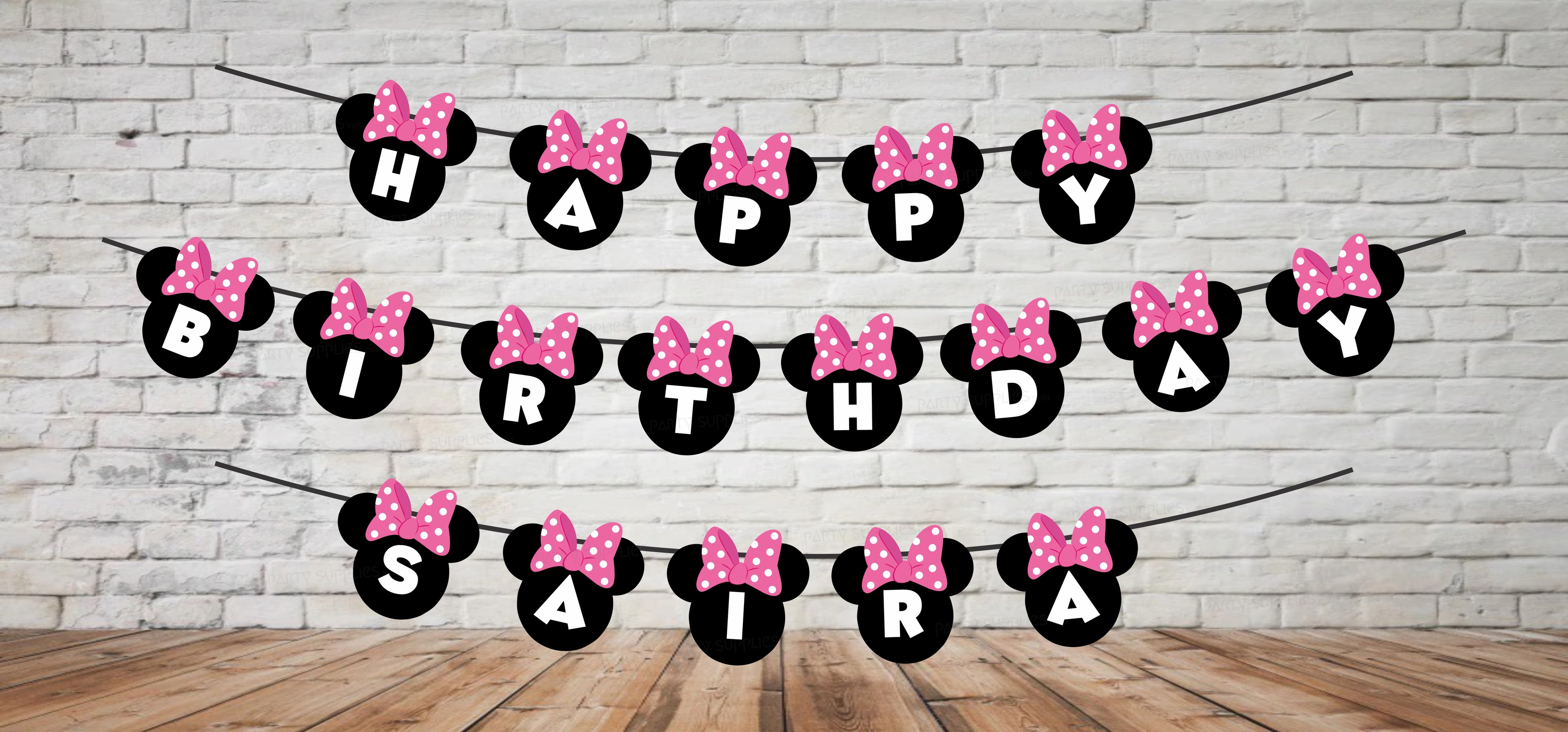 Minnie Mouse Theme Happy Birthday Hanging