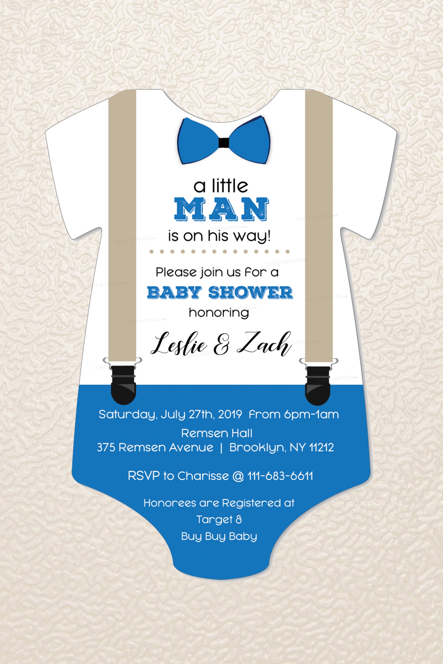 Little Man Theme Personalized Invite