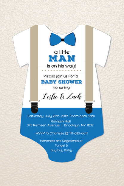 Little Man Theme Personalized Invite