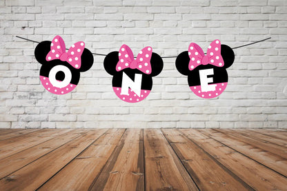 Minnie Mouse Theme Baby Age Hanging