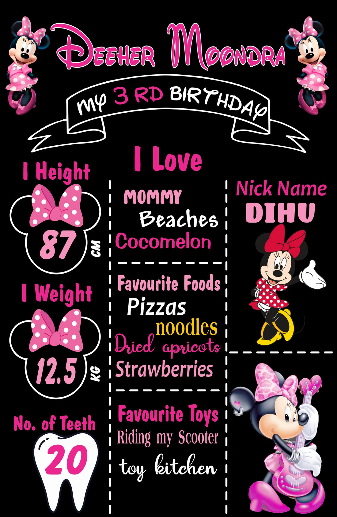 Minnie Mouse Theme Chalkboard