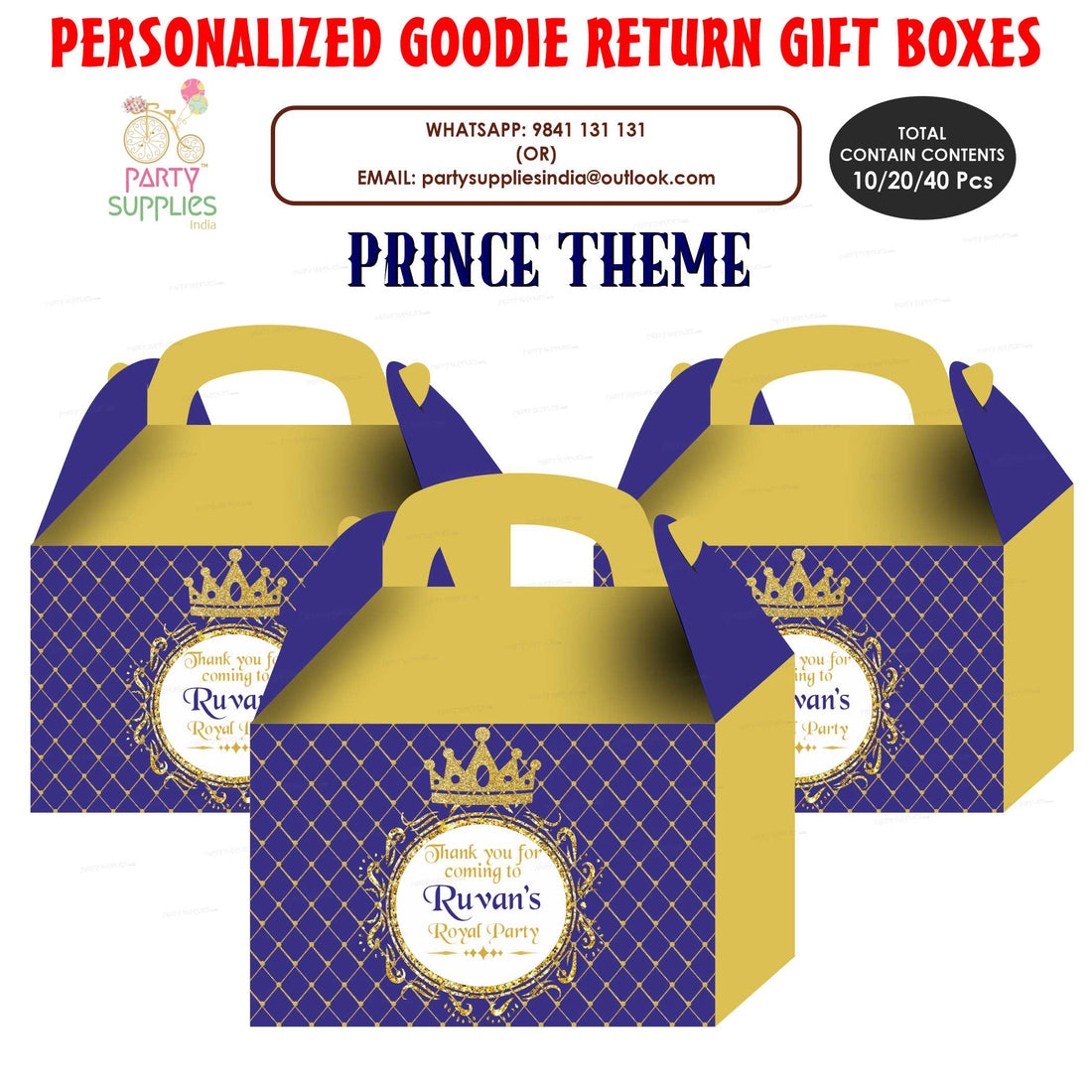 Prince Theme Goodie Return Gift Boxes