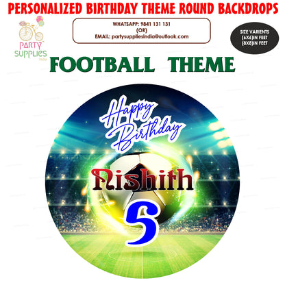 PSI Football Theme Customized Round Backdrop