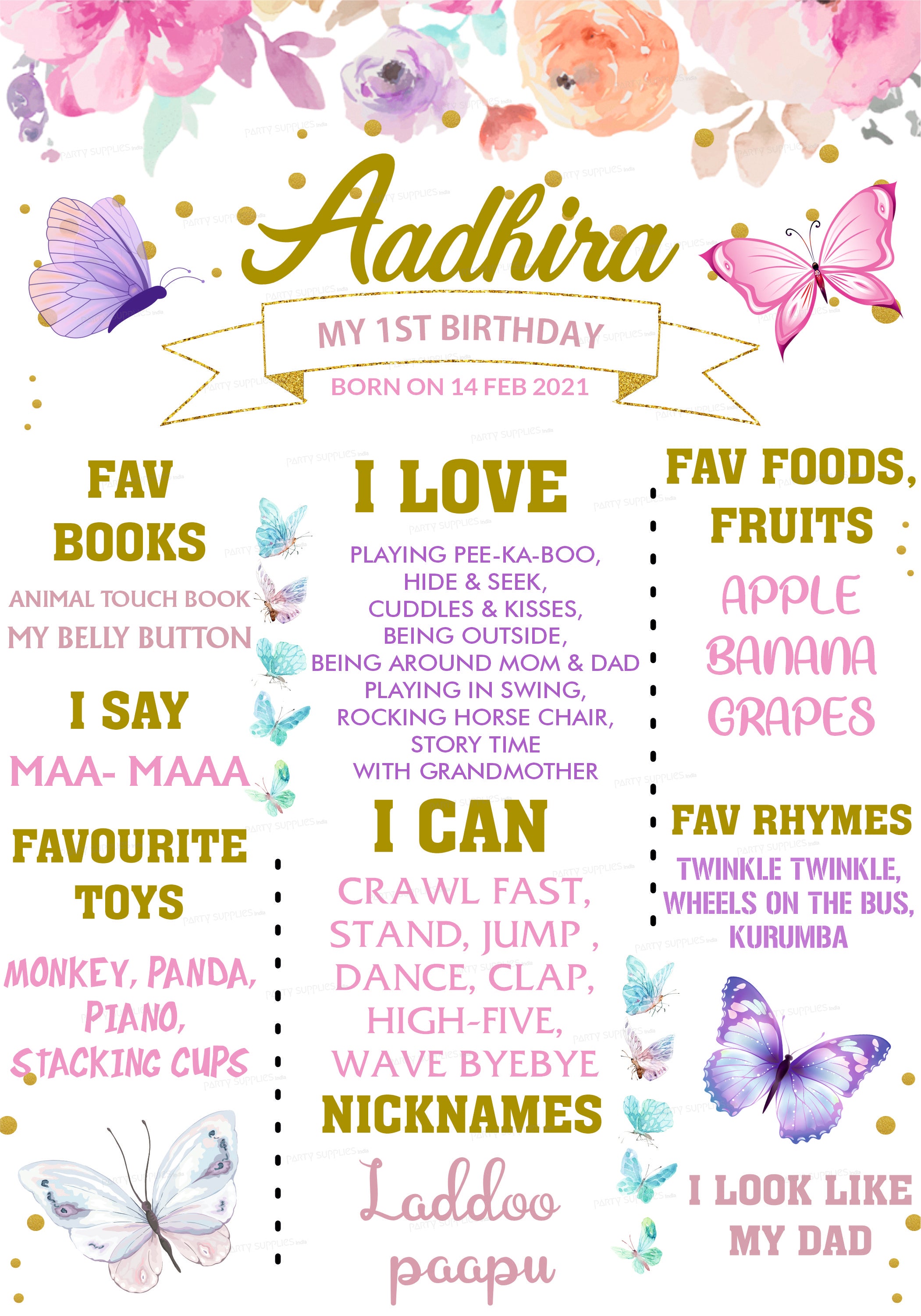 Butterfly Theme White Chalkboard