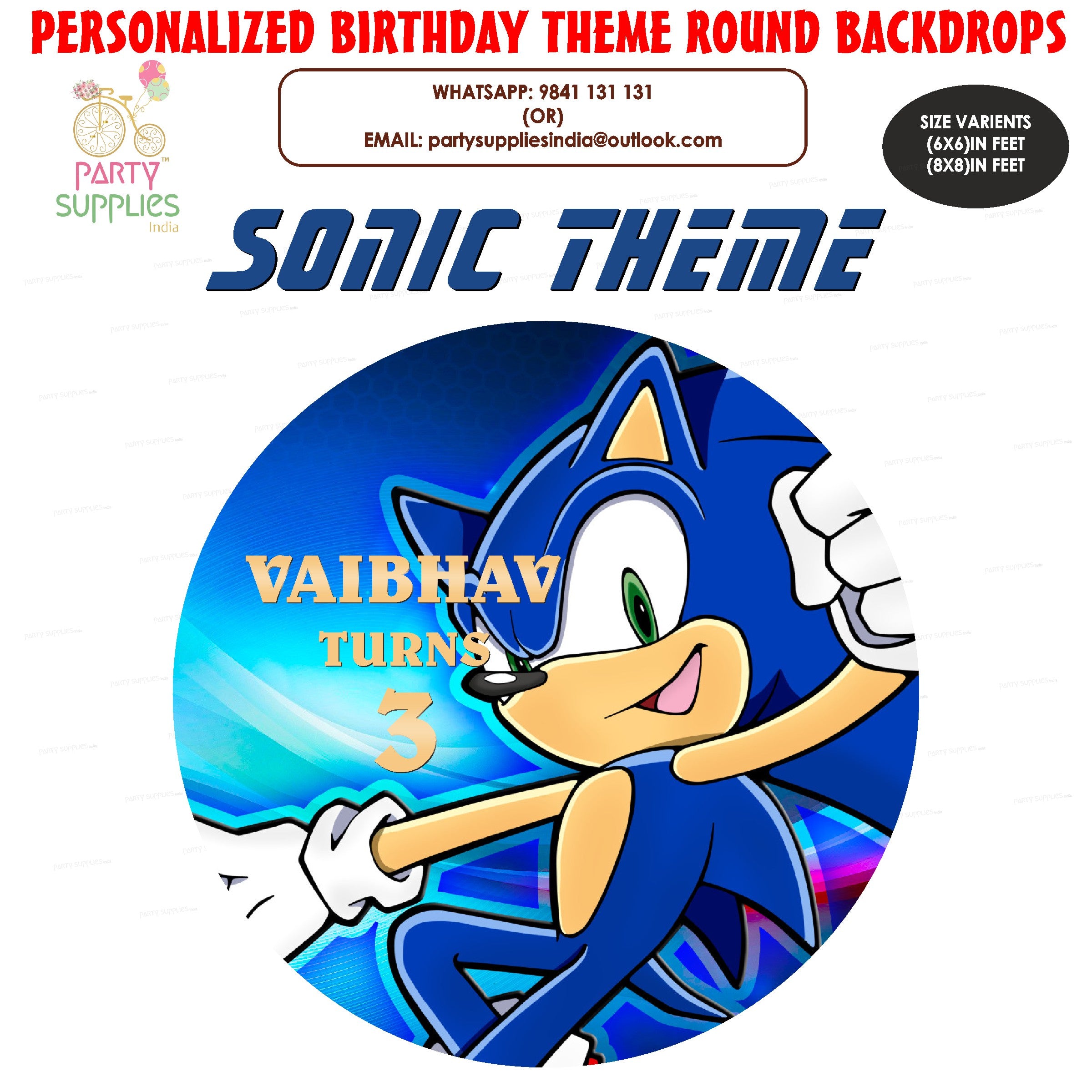 Sonic the Hedgehog Theme Classic Round Backdrop