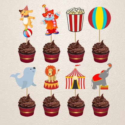 PSI Circus Theme Personalized Cup Cake Topper