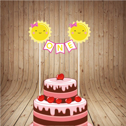 PSI Sunshine Theme Girl Baby Age Cake Topper
