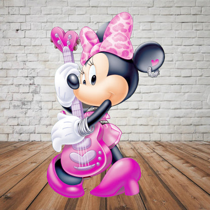 Minnie Mouse with Guitar Theme Cutout
