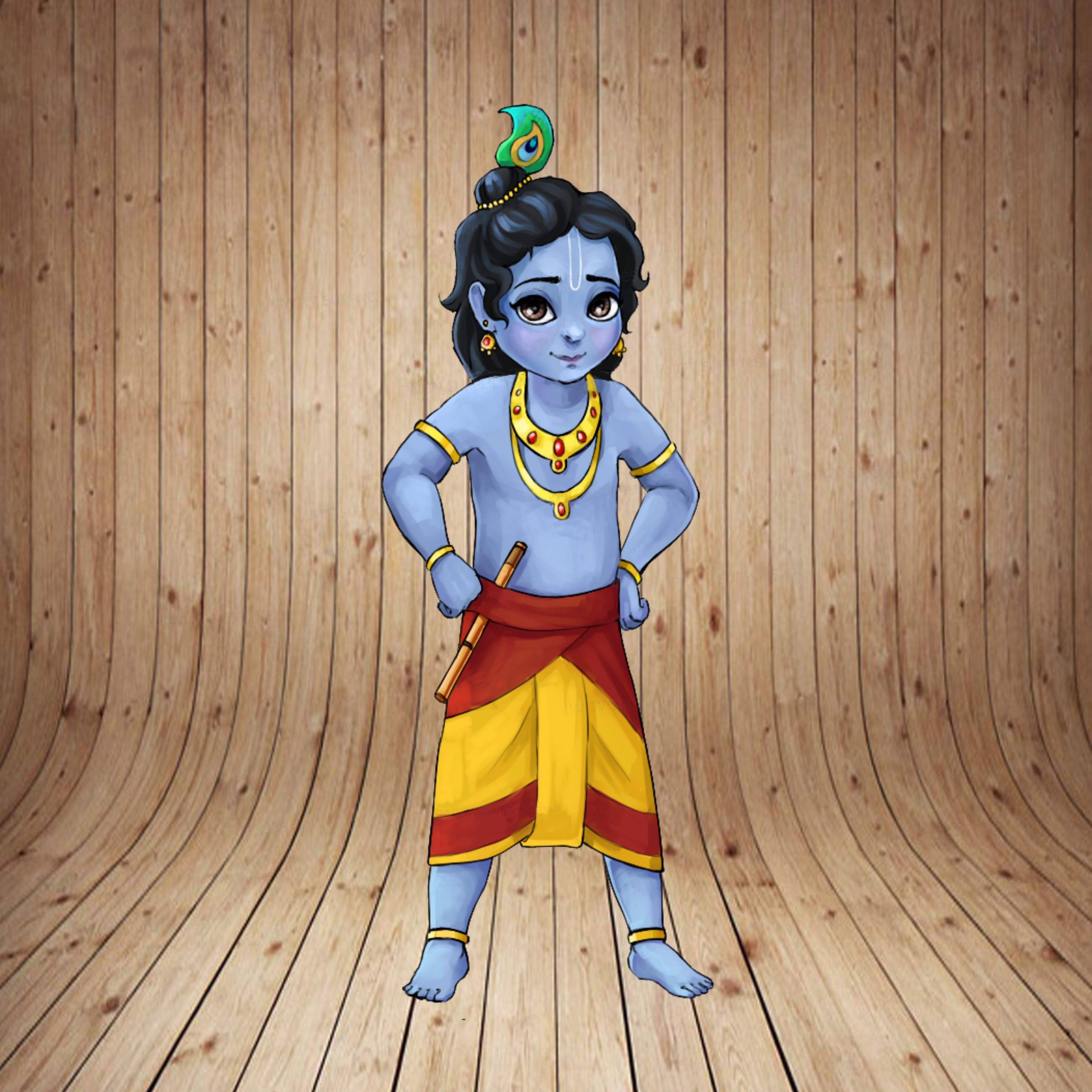 Little Krishna Standing Theme Cutout