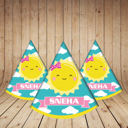 PSI Sunshine Theme Girl Personalized with Name Hat