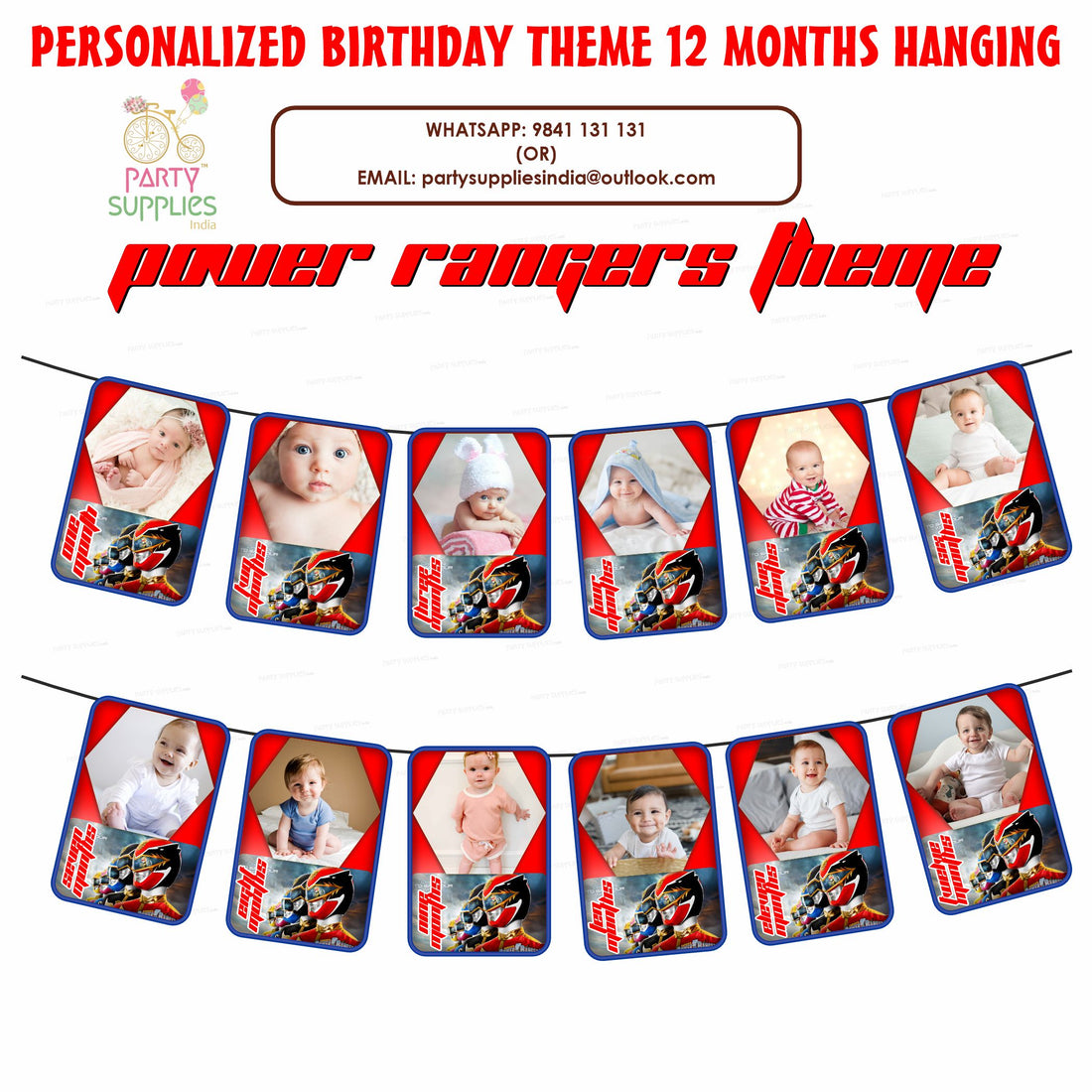 PSI Power Rangers Theme 12 Months Photo Banner