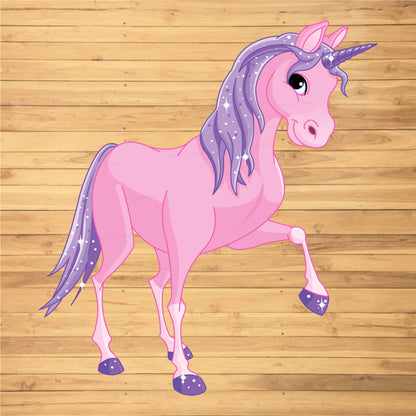 Unicorn Theme Pink Horse Cutout