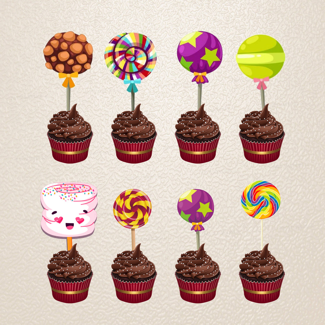 PSI Candy Theme Cupcake topper