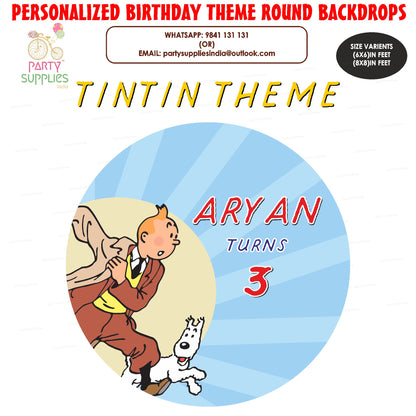 Tintin Theme Round Backdrop