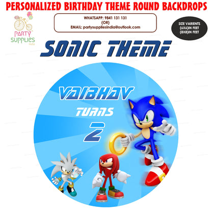 Sonic the Hedgehog Theme Premium Round Backdrop
