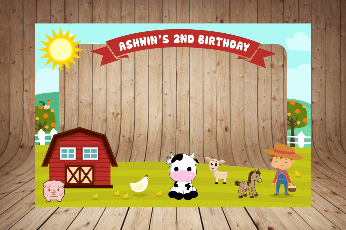 Farm Theme Personalized Photobooth | Birthday Party Supplies Online ...