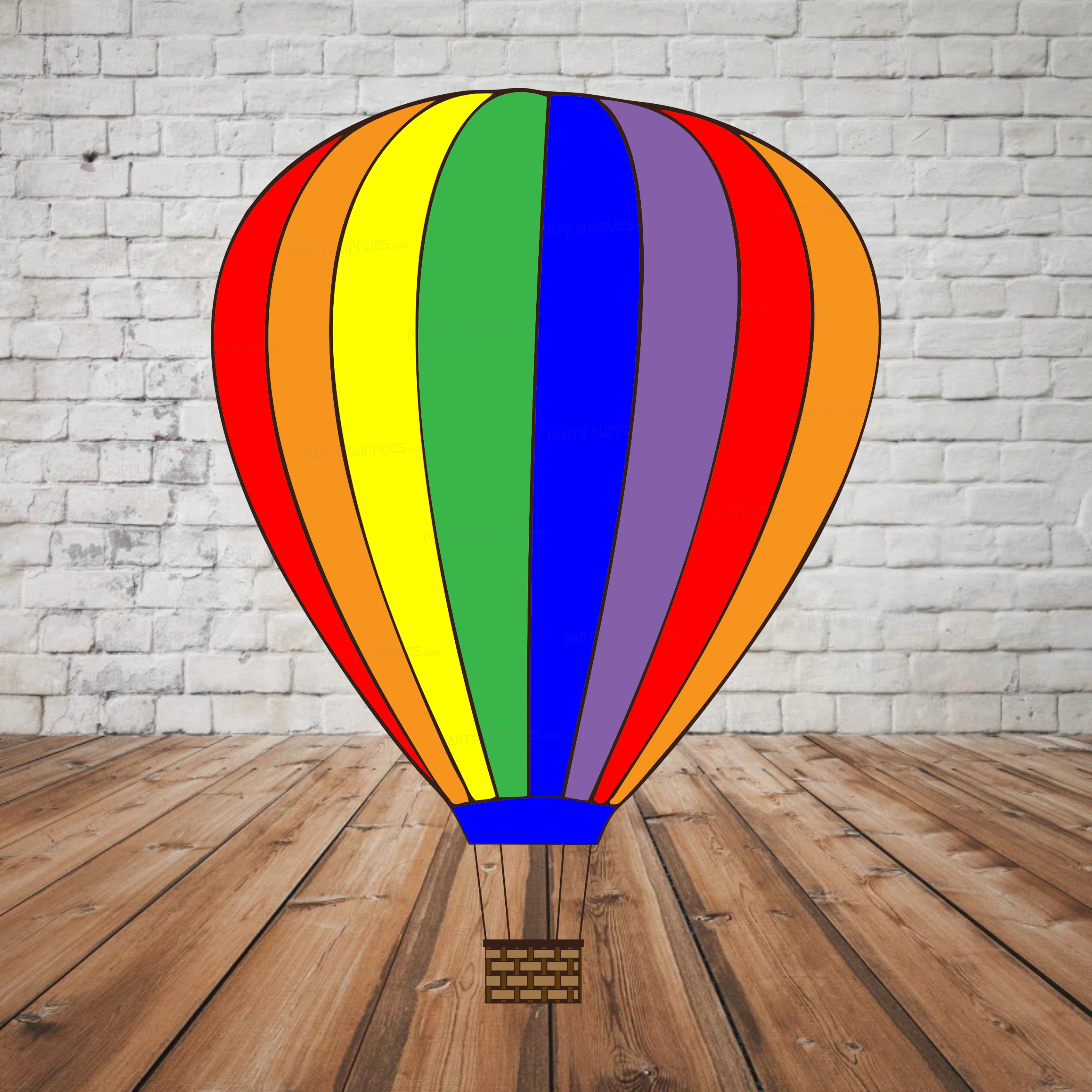 Hot Air Theme Boy Multi-coloured Balloons Cutout