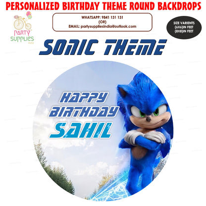 Sonic the Hedgehog Theme Round Backdrop