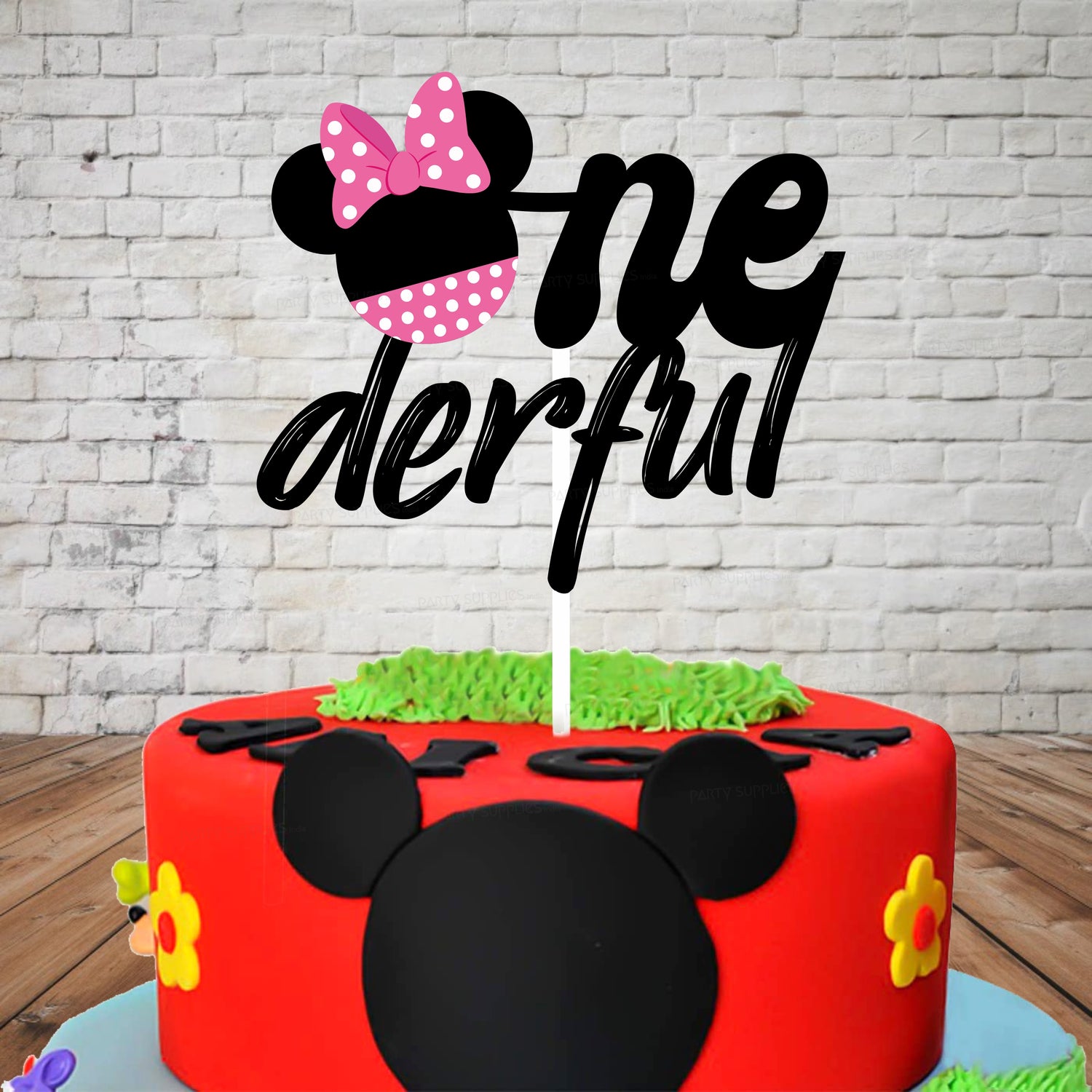 Minnie Mouse Bowtique Theme Cake Topper