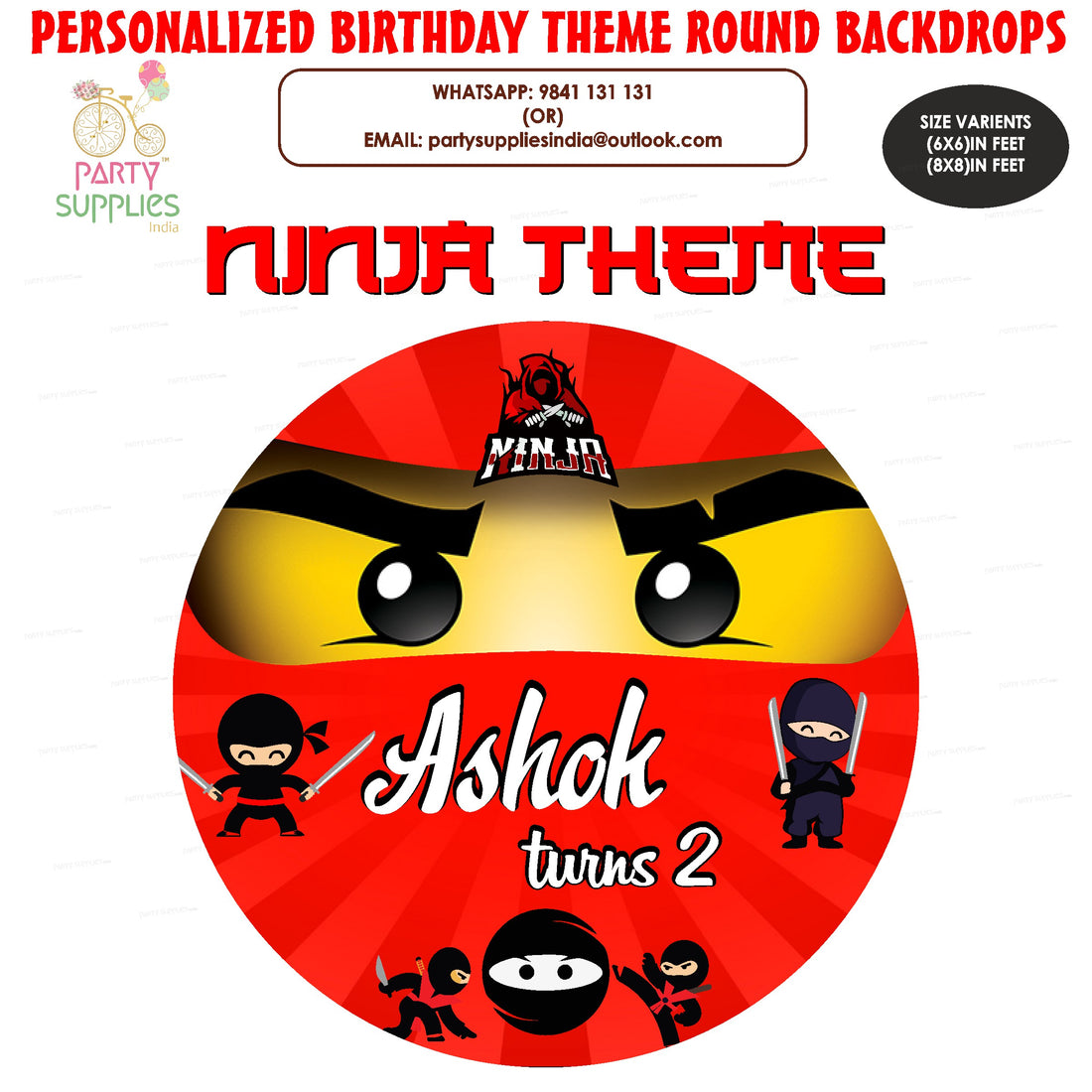 PSI Ninja Theme Customized Round Backdrop