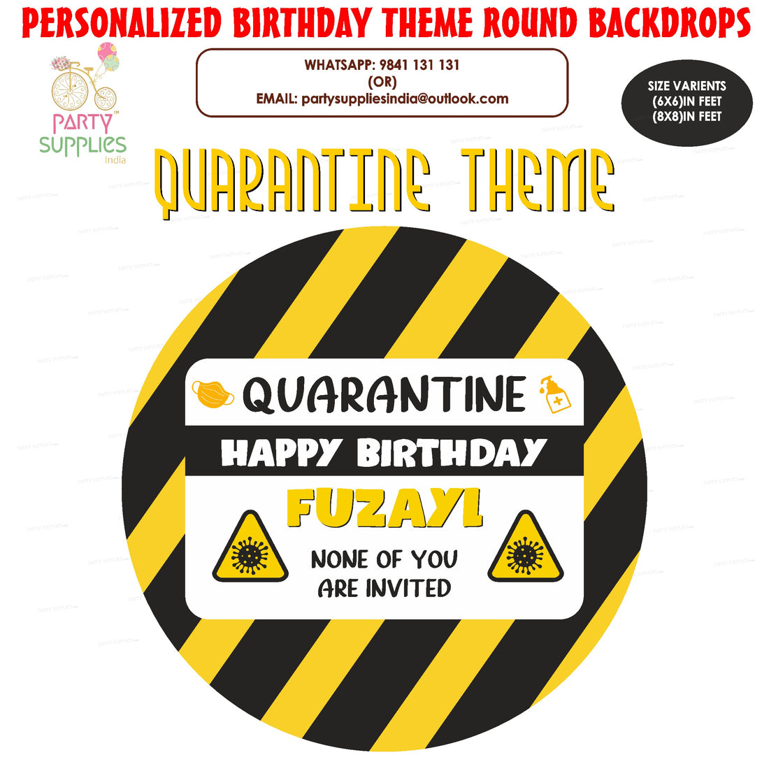 Quarantine Theme Customized Round Backdrop