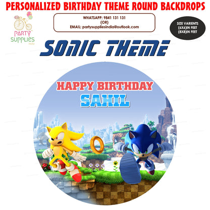 Sonic the Hedgehog Theme Standard Round Backdrop