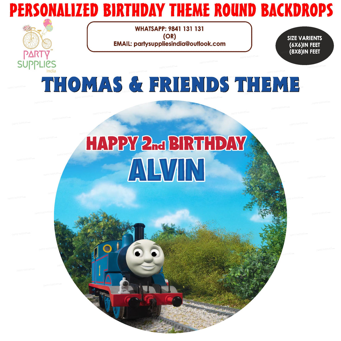 Thomas and Friends Theme Round Backdrop