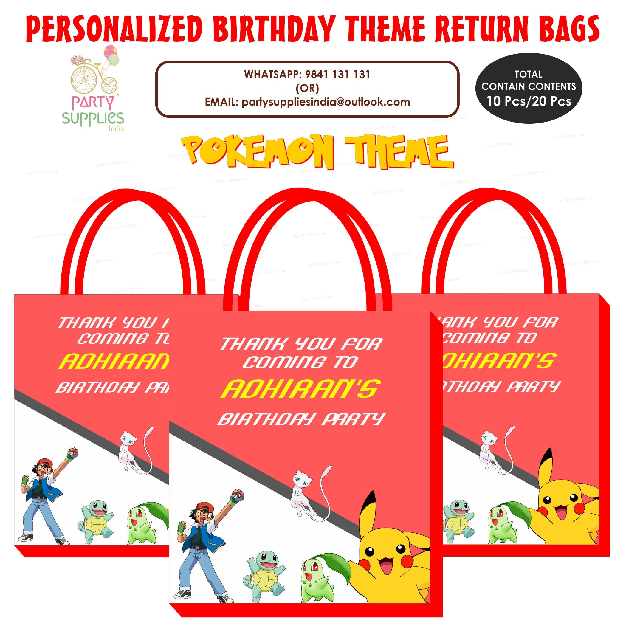 Pokemon Theme Return Gift Bag
