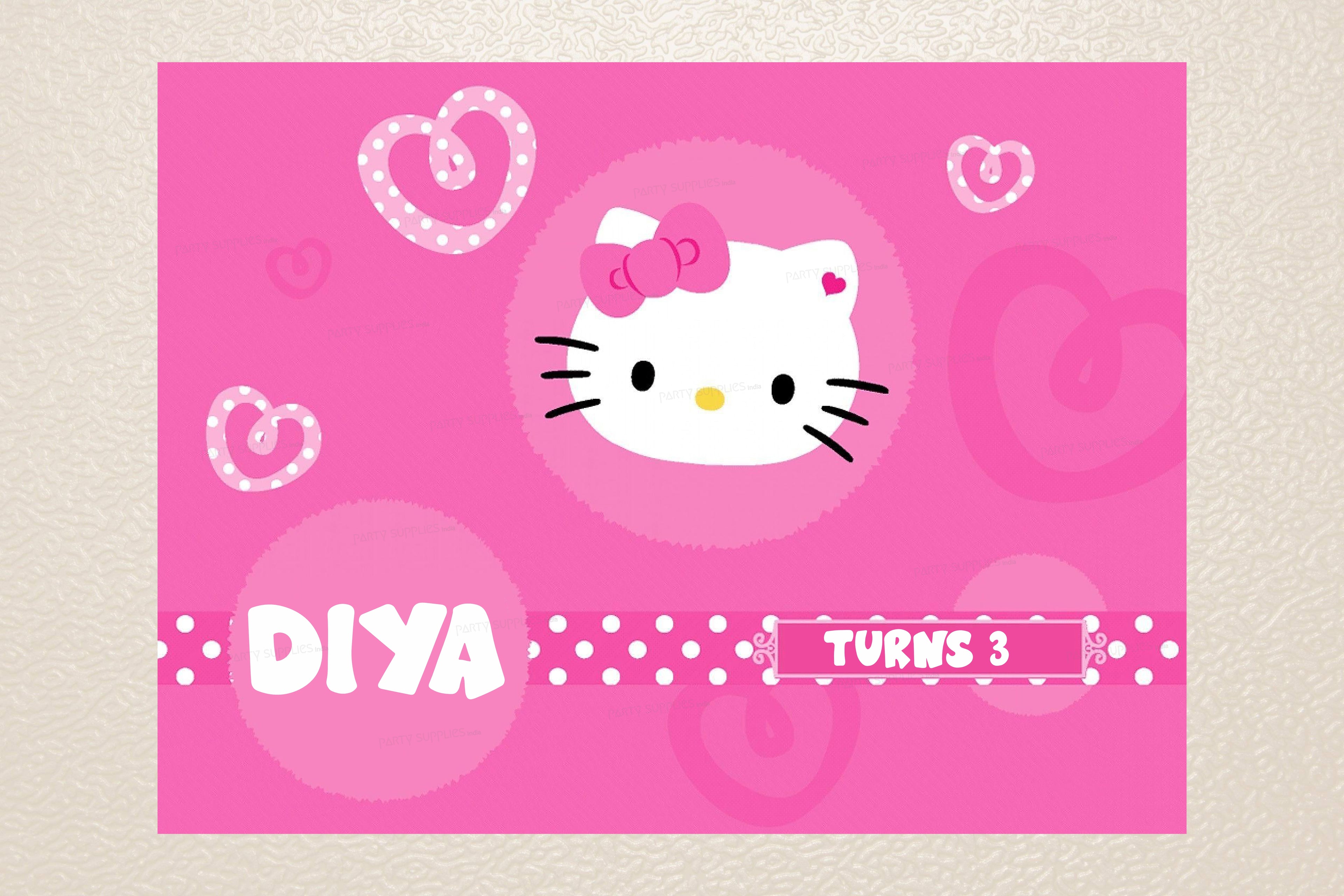 PSI Hello Kitty Theme with Baby Name Backdrop
