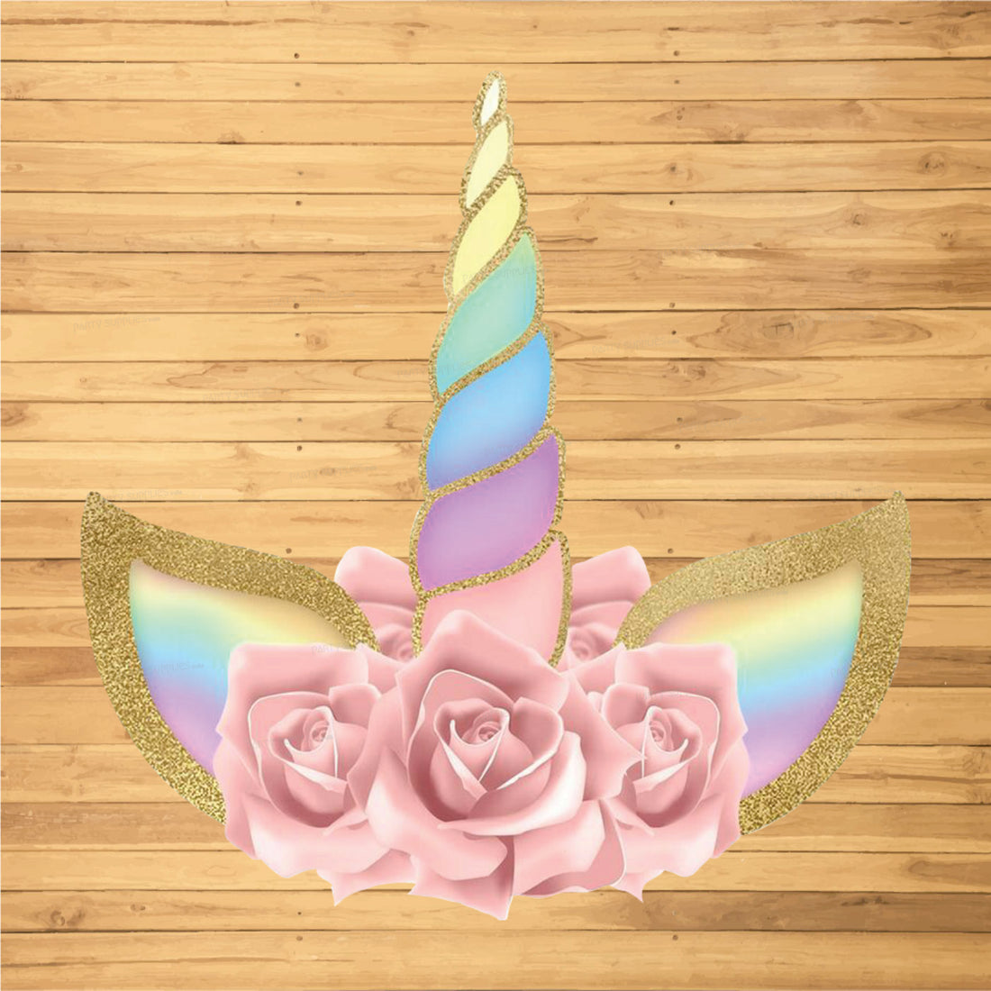 Unicorn Theme Flower Cutout