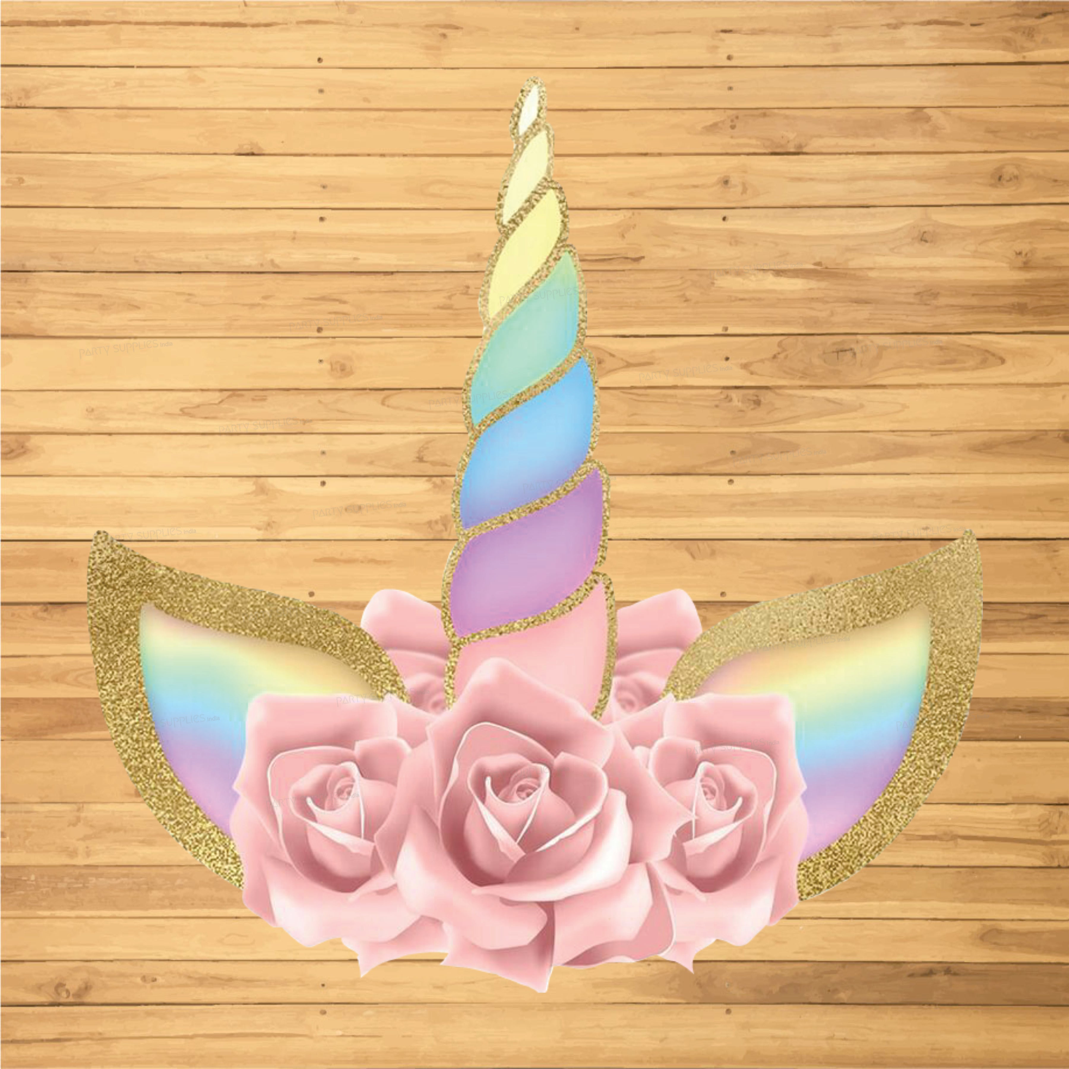 Unicorn Theme Flower Cutout