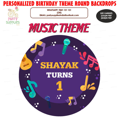 Music Theme Classic Round Backdrop