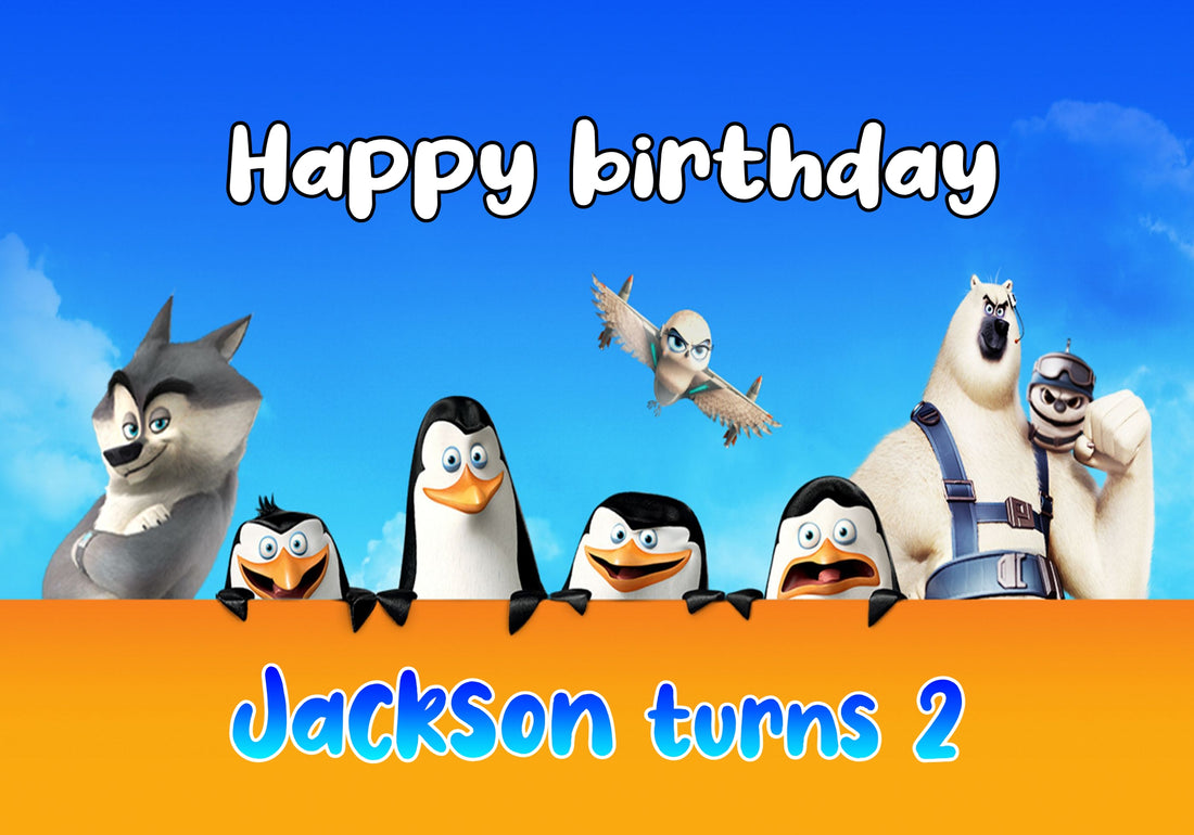 penguin Personalized Theme Backdrop