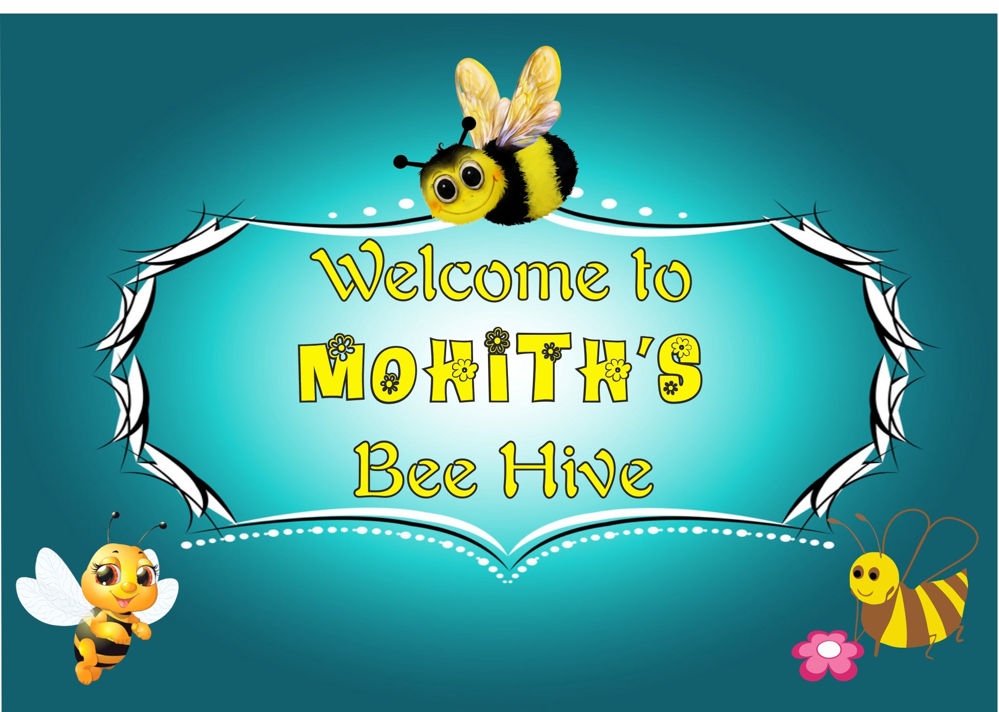 Bumble Bee Personalized  Theme Welcome Board