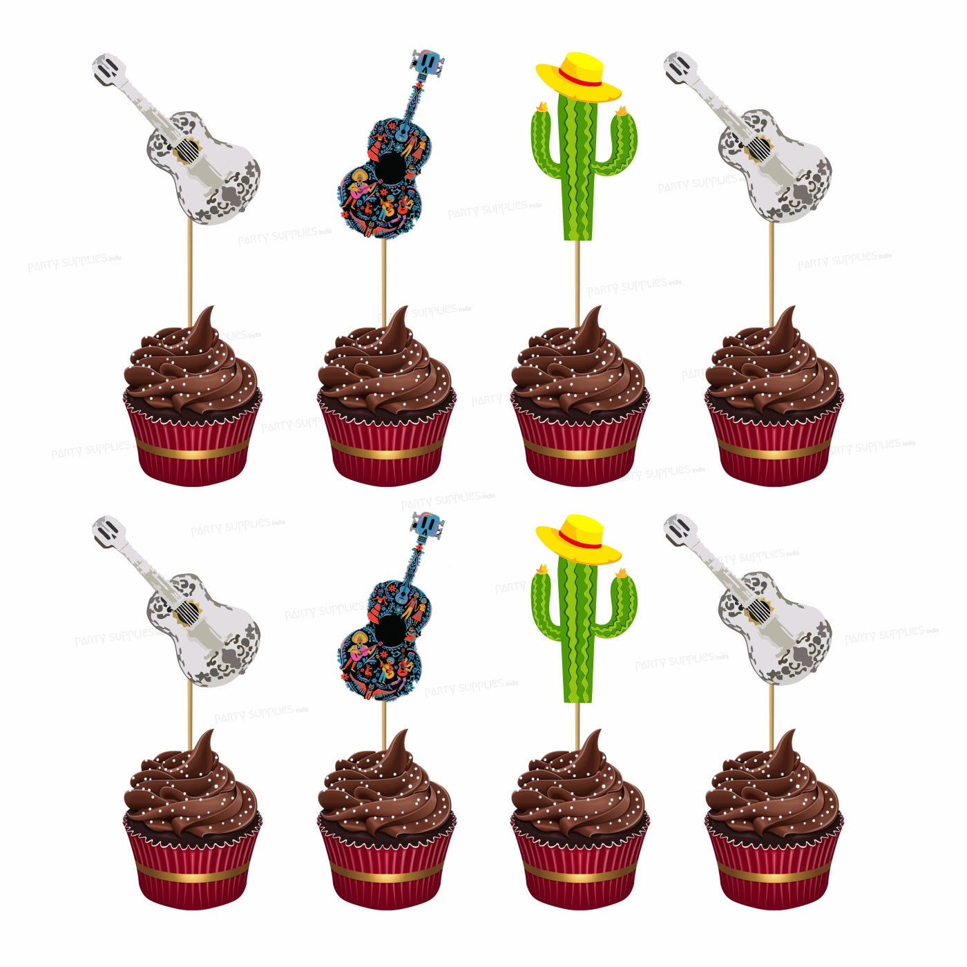 PSI Coco Theme  Customized  Cup Cake Topper