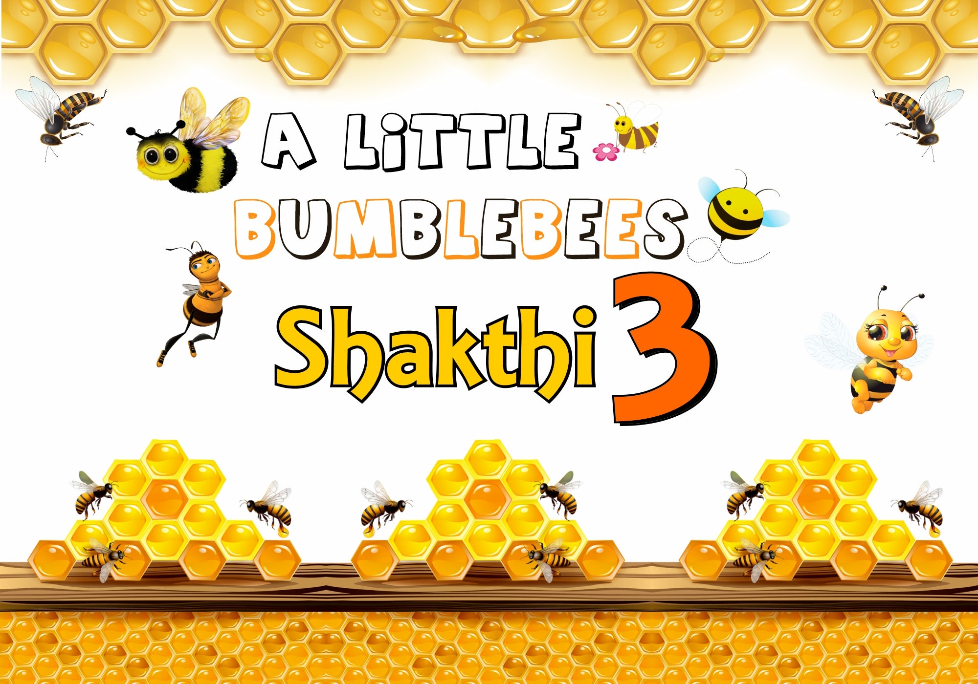 Bumble Bee Personalized Theme Backdrop