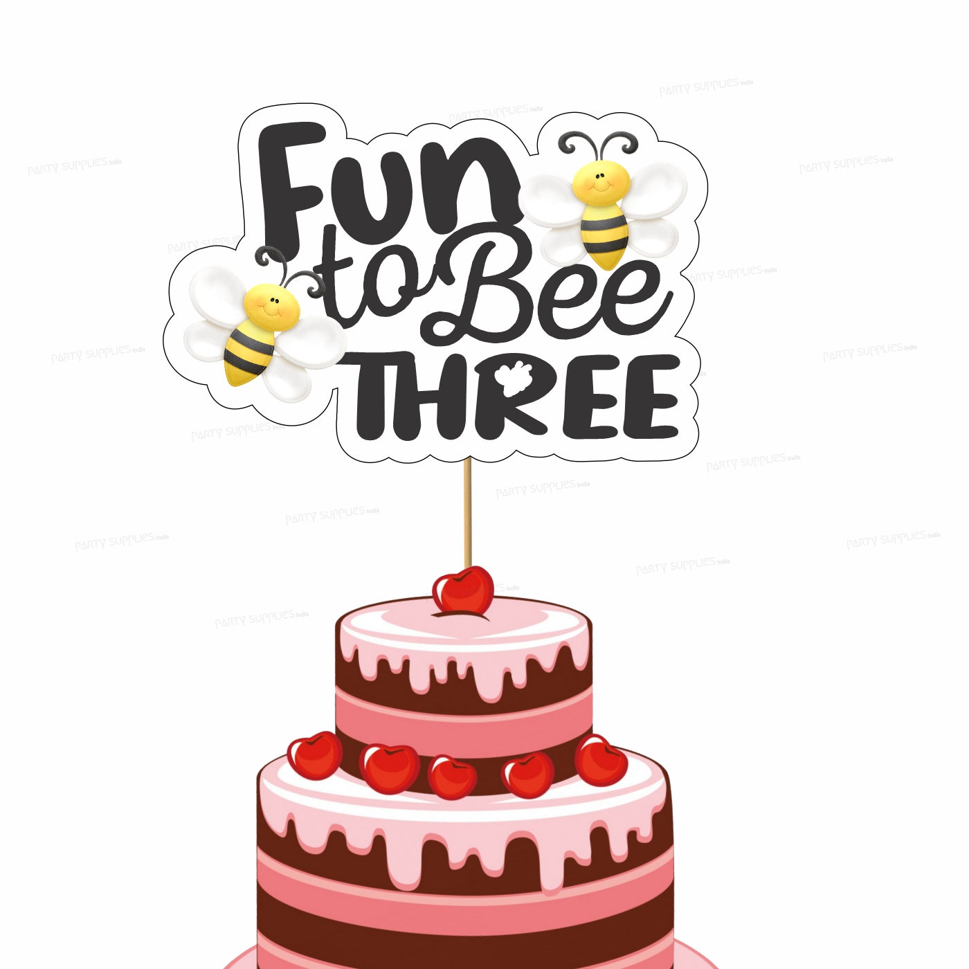 Bumble Bee Theme Customized Cake Topper