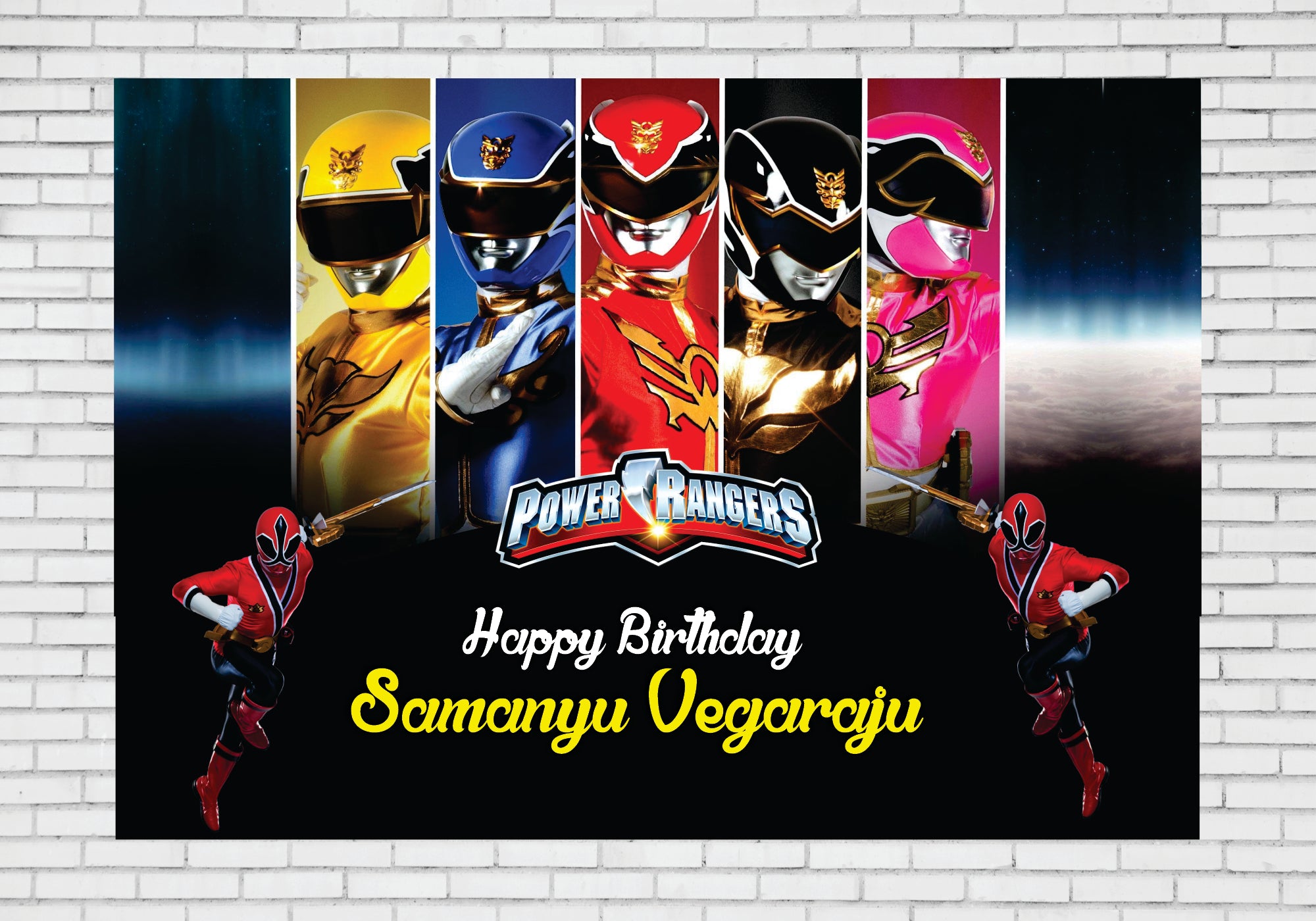 Power Rangers Theme Customized Backdrop