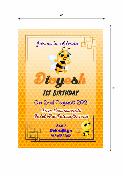 Bumble Bee Theme Classic Invite