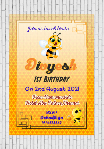 Bumble Bee Theme Classic Invite